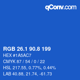 カラーコード: RGB 26.1 90.8 199 | qconv.com