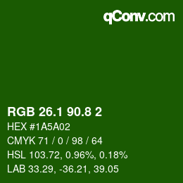 カラーコード: RGB 26.1 90.8 2 | qconv.com