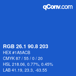 Color code: RGB 26.1 90.8 203 | qconv.com