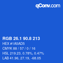 Color code: RGB 26.1 90.8 213 | qconv.com