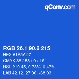 カラーコード: RGB 26.1 90.8 215 | qconv.com