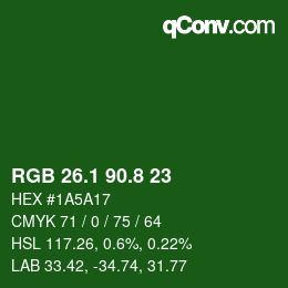 カラーコード: RGB 26.1 90.8 23 | qconv.com