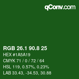 カラーコード: RGB 26.1 90.8 25 | qconv.com
