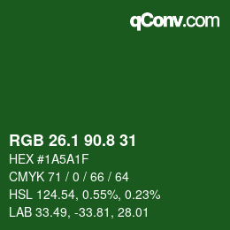 カラーコード: RGB 26.1 90.8 31 | qconv.com