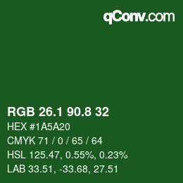 カラーコード: RGB 26.1 90.8 32 | qconv.com