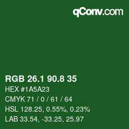 カラーコード: RGB 26.1 90.8 35 | qconv.com