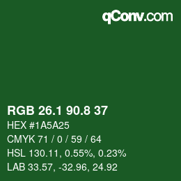 カラーコード: RGB 26.1 90.8 37 | qconv.com
