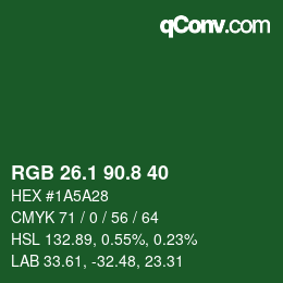 カラーコード: RGB 26.1 90.8 40 | qconv.com