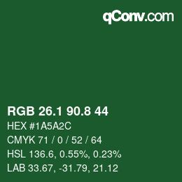 Color code: RGB 26.1 90.8 44 | qconv.com