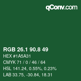 Color code: RGB 26.1 90.8 49 | qconv.com