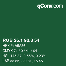 Color code: RGB 26.1 90.8 54 | qconv.com