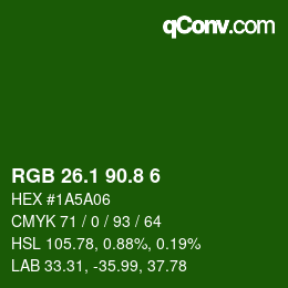 カラーコード: RGB 26.1 90.8 6 | qconv.com