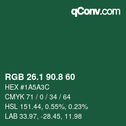 カラーコード: RGB 26.1 90.8 60 | qconv.com
