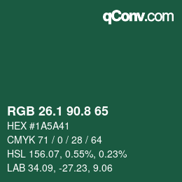 カラーコード: RGB 26.1 90.8 65 | qconv.com