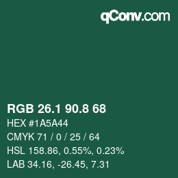 Farbcode: RGB 26.1 90.8 68 | qconv.com