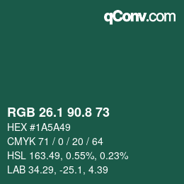 Color code: RGB 26.1 90.8 73 | qconv.com
