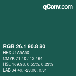 カラーコード: RGB 26.1 90.8 80 | qconv.com