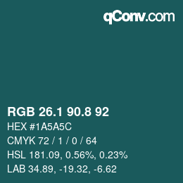Farbcode: RGB 26.1 90.8 92 | qconv.com