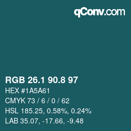 Farbcode: RGB 26.1 90.8 97 | qconv.com