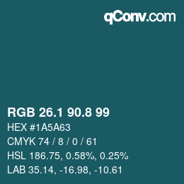 Color code: RGB 26.1 90.8 99 | qconv.com