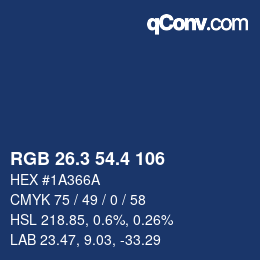 カラーコード: RGB 26.3 54.4 106 | qconv.com
