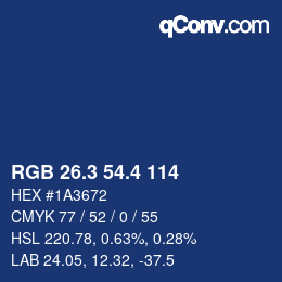カラーコード: RGB 26.3 54.4 114 | qconv.com