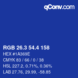 カラーコード: RGB 26.3 54.4 158 | qconv.com