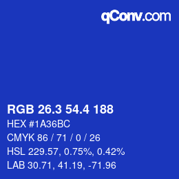 カラーコード: RGB 26.3 54.4 188 | qconv.com
