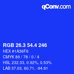 カラーコード: RGB 26.3 54.4 246 | qconv.com