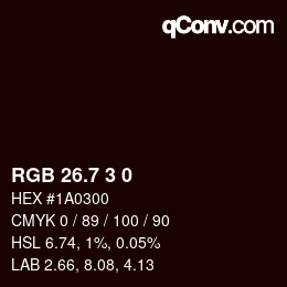 カラーコード: RGB 26.7 3 0 | qconv.com
