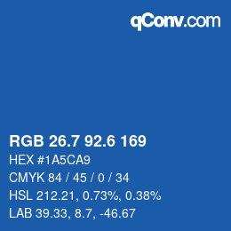 カラーコード: RGB 26.7 92.6 169 | qconv.com
