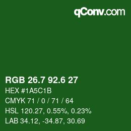 カラーコード: RGB 26.7 92.6 27 | qconv.com