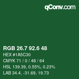 カラーコード: RGB 26.7 92.6 48 | qconv.com