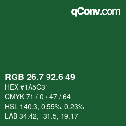 カラーコード: RGB 26.7 92.6 49 | qconv.com