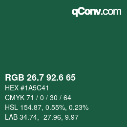 カラーコード: RGB 26.7 92.6 65 | qconv.com