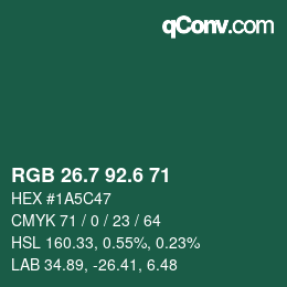 カラーコード: RGB 26.7 92.6 71 | qconv.com