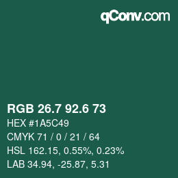 カラーコード: RGB 26.7 92.6 73 | qconv.com