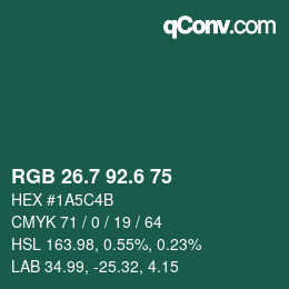 カラーコード: RGB 26.7 92.6 75 | qconv.com