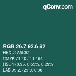 カラーコード: RGB 26.7 92.6 82 | qconv.com