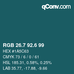 カラーコード: RGB 26.7 92.6 99 | qconv.com