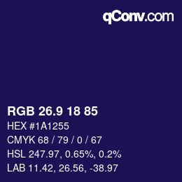 カラーコード: RGB 26.9 18 85 | qconv.com
