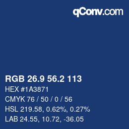 Color code: RGB 26.9 56.2 113 | qconv.com