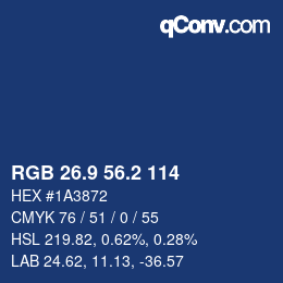 Farbcode: RGB 26.9 56.2 114 | qconv.com