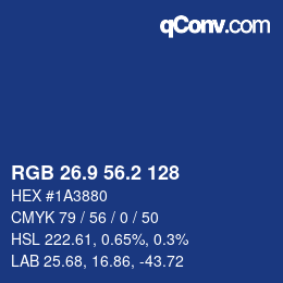 Color code: RGB 26.9 56.2 128 | qconv.com