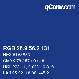 Color code: RGB 26.9 56.2 131 | qconv.com