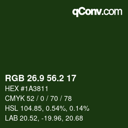 カラーコード: RGB 26.9 56.2 17 | qconv.com
