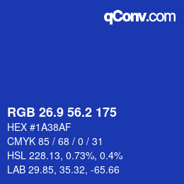 カラーコード: RGB 26.9 56.2 175 | qconv.com