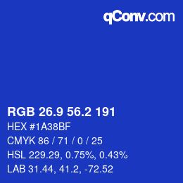 カラーコード: RGB 26.9 56.2 191 | qconv.com