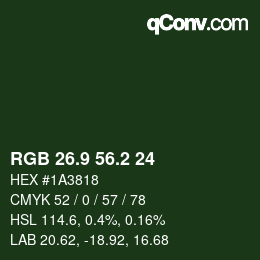 カラーコード: RGB 26.9 56.2 24 | qconv.com