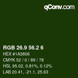 カラーコード: RGB 26.9 56.2 6 | qconv.com